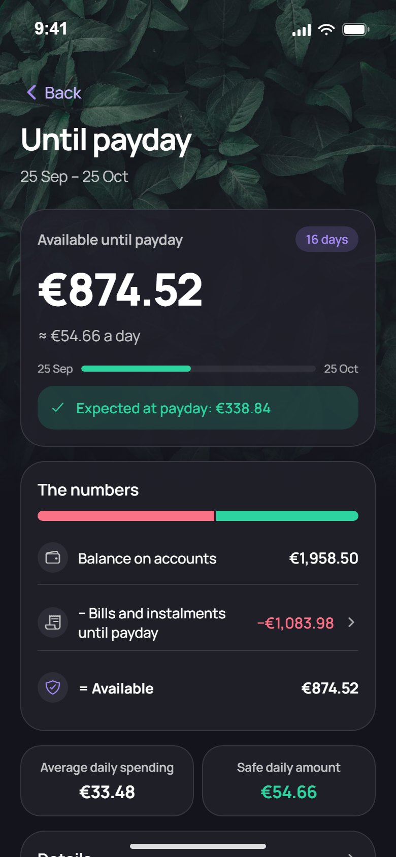 Know what is left until payday